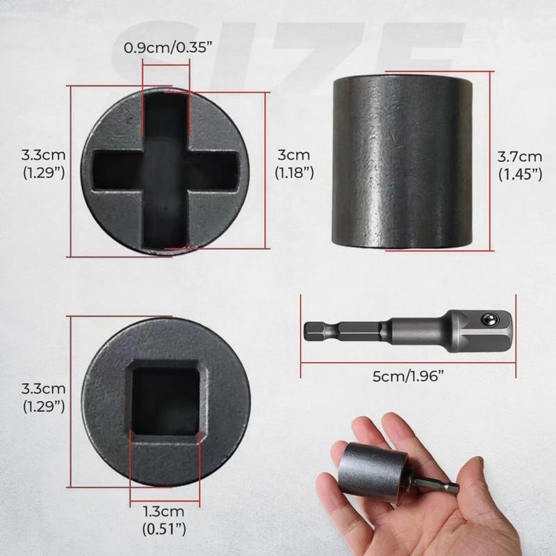 Adaptor pentru cric foarfece pentru mașină de găurit, priză pentru cric RV, adaptor pentru mașină de găurit, atașament din oțel, stabilizator pentru amenajare camping, RV, casă, garaj, nivelare RV