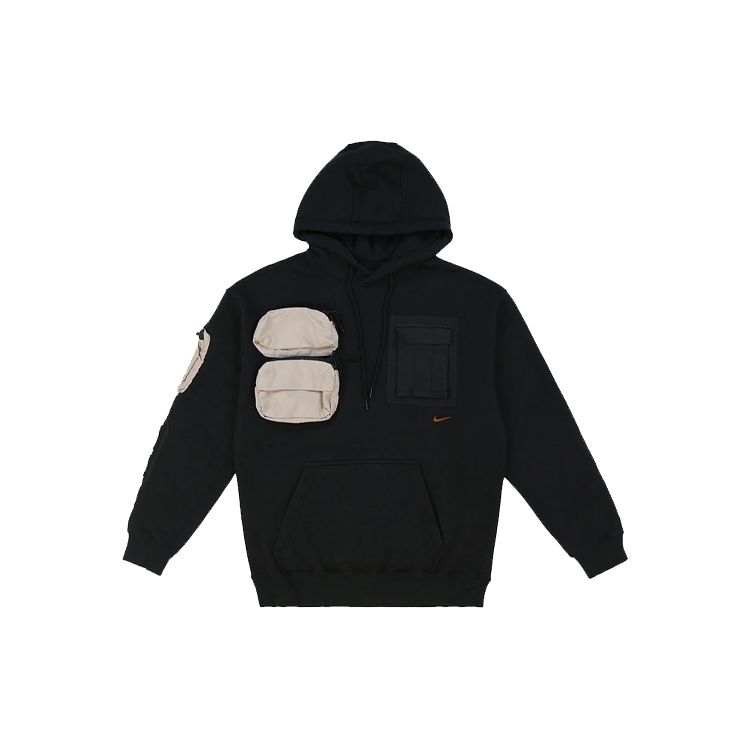 Nike X Travis Scott Cactus Jack Collaboration Tech Pockets Hoodie Men Tops Black CU0458-010 XS
