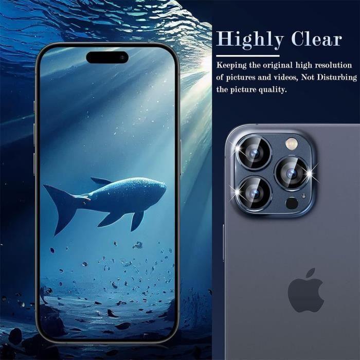 Camera Protection Film - for iPhone 15 Pro/Pro Max - Tempered Glass - Anti-Scratch - Navy Blue