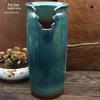 Handmade Retro Ceramic Pot - Purple Clay Succulent Planter with Jade Pendant