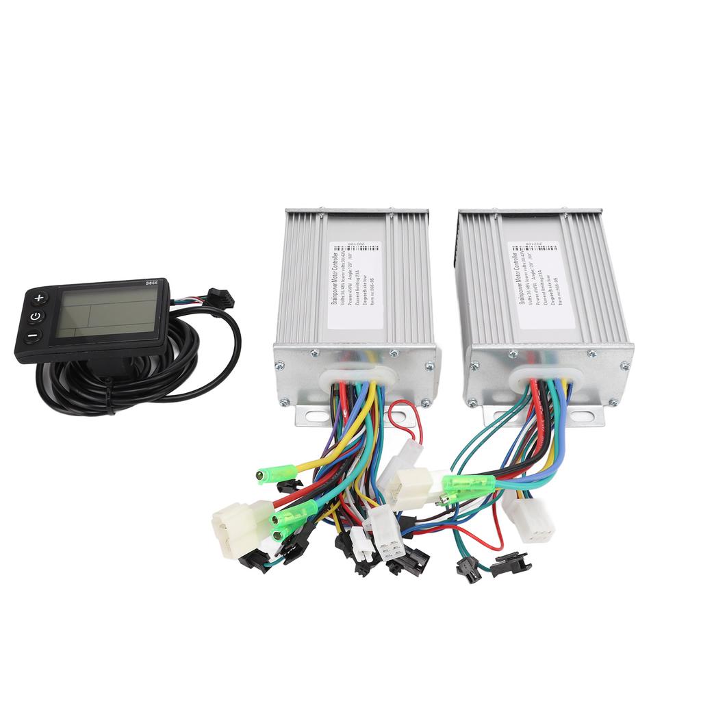 36 48V 450W Brushless Motor Dual Drive Controller Kit with 866 LCD Display Panel for Electric Bicycle Scooter