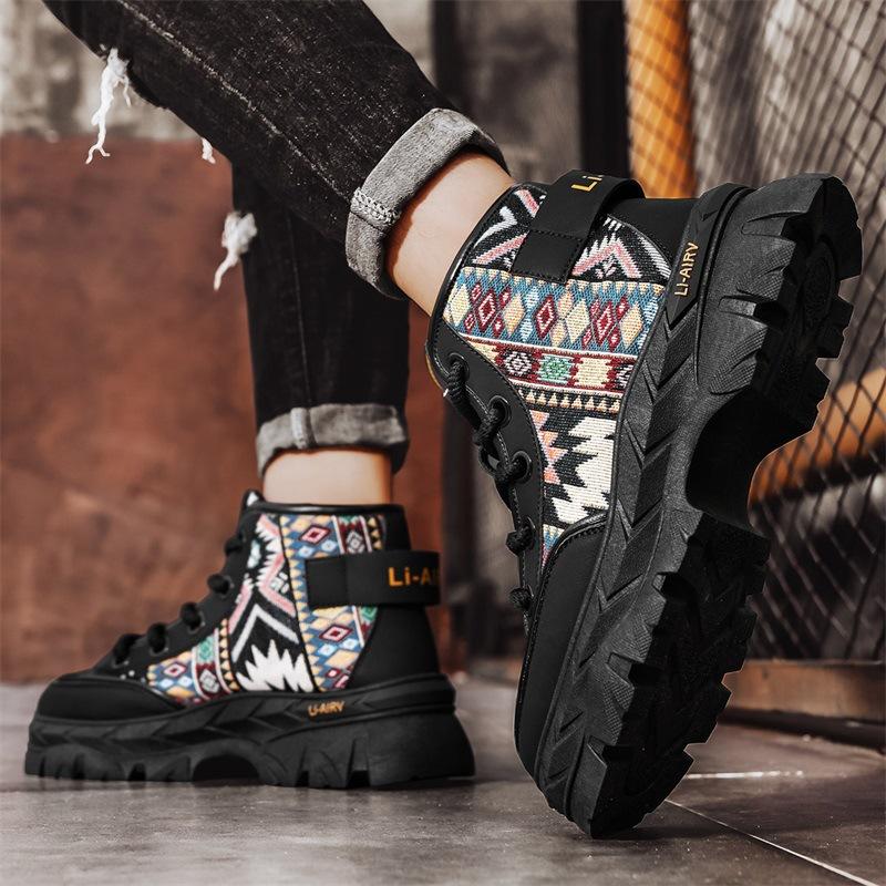 Autumn and winter new high-top shoes Martin leather boots tooling boots men's recreational locomotive boots labor insurance shoes men's