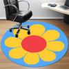 1pc Flower Bloom Office Round Area Rug,  Mat Suitable For Office, Under Office Chairs Bedroom Living Room Home Decor, Room Deco
