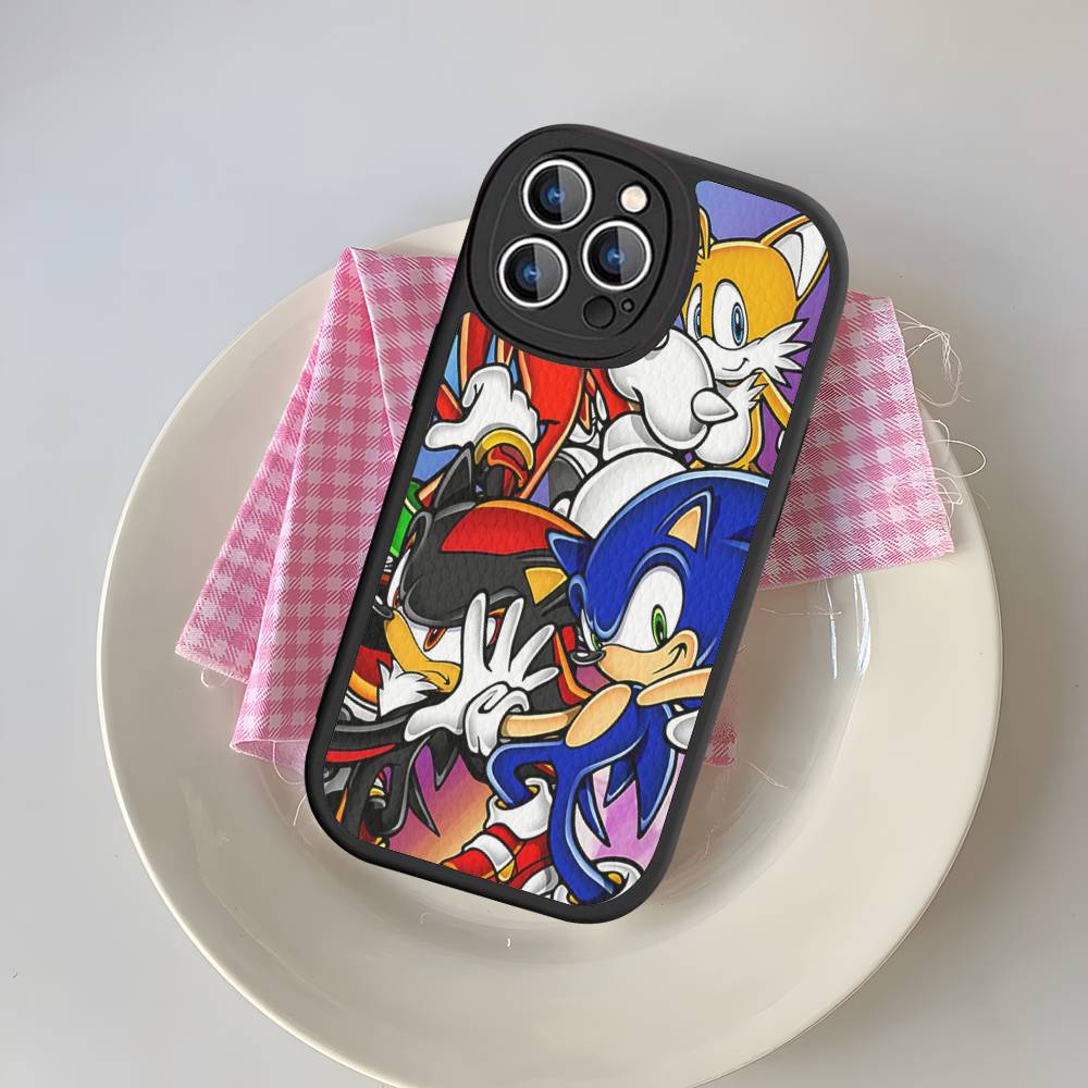 Anime S-Sonic H-HedgehogES Phone Case For IPhone 16 15 14 13 Pro Max 11 12 Plus Leather Silicone Cover