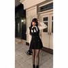 2025 New College Style Slimming French Autumn Bow Long Sleeve Two-Piece Dress