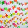 UV Neon Party Decoration Fluorescent Star Heart Circle Dot Garland Glow in The Dark Hanging Streamers Banner for Baby Bridal Shower Birthday Backdrop