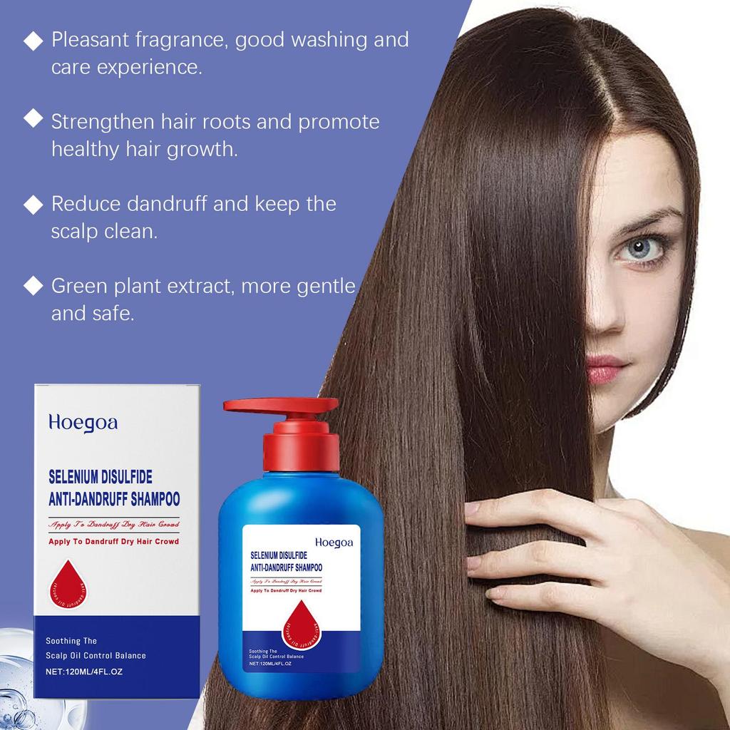 Selenium Sulfide Shampoo Deep Cleansing Remove Dandruff Reduce Scalp Itchy Balance Oil Strengthen Hair Roots Fluffy Hair Shampoo