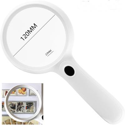 Ręczna Lupa 120mm Duża Średnica Do Czytania 14 Diod LED Wygodna Konstrukcja Uchwytu