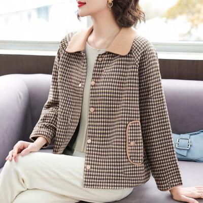 Middle-Aged Women's Fashion Plaid Jacket