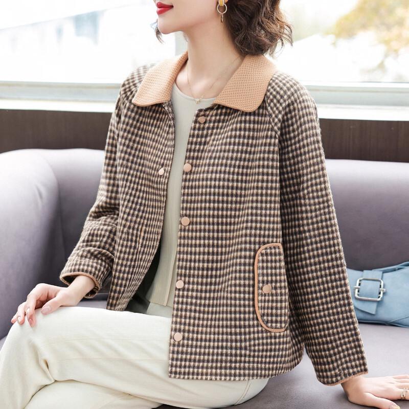 

Женский шикарный клетчатый жакет Baolianduo с лацканами 5XL