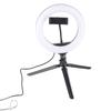 UN‑206 3‑Color 20cm Ring Light LED Tripod Stand Arc Fill Lamp for Beauty Photography Live