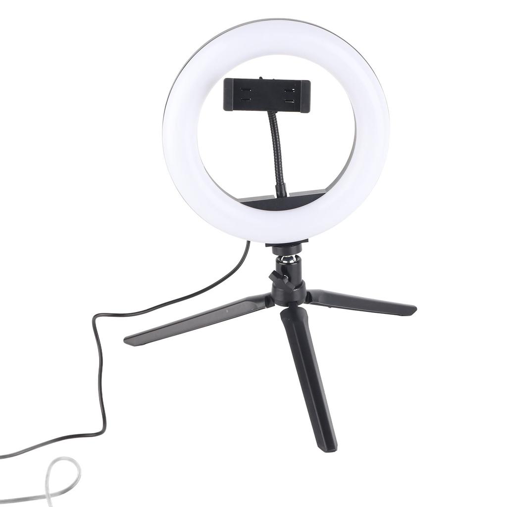 UN‑206 3‑Color 20cm Ring Light LED Tripod Stand Arc Fill Lamp for Beauty Photography Live