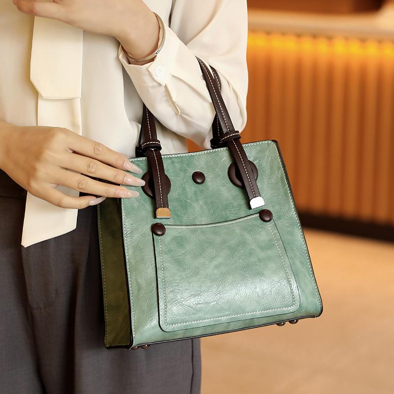 Women's Retro Simple Large-capacity Tote Bag Popular New Shoulder Bag Urban Ladies All-match Handbag