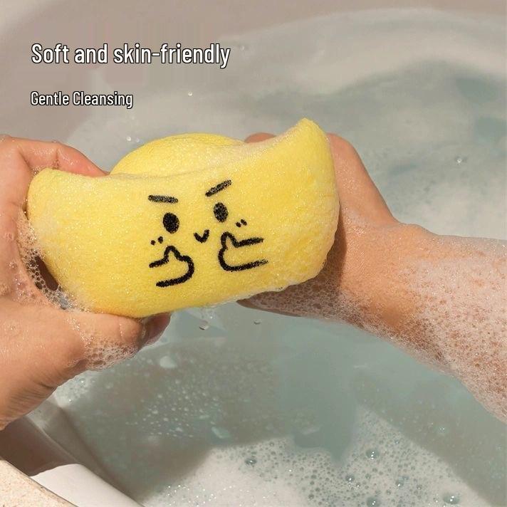 

Мультяшная губка в форме золотого слитка для купания и глубокой очистки