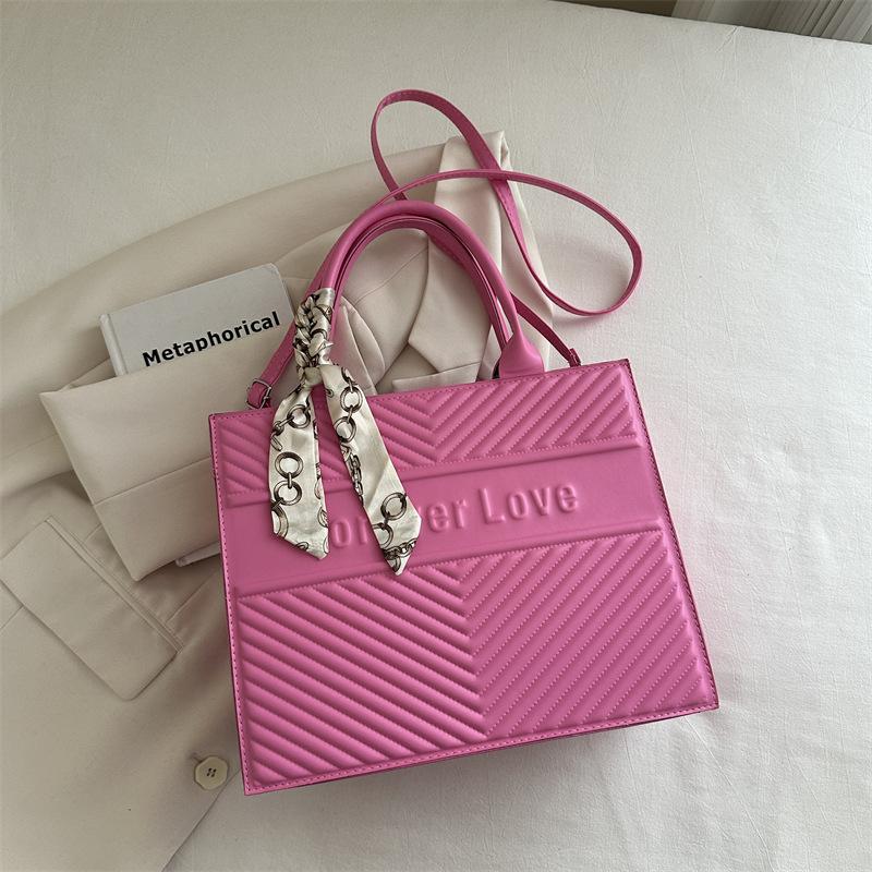 

Простая сумка-тоут большой вместимости, женская, трендовая новинка осени 2025 года, сумка с бриллиантами высокой ценности розовый