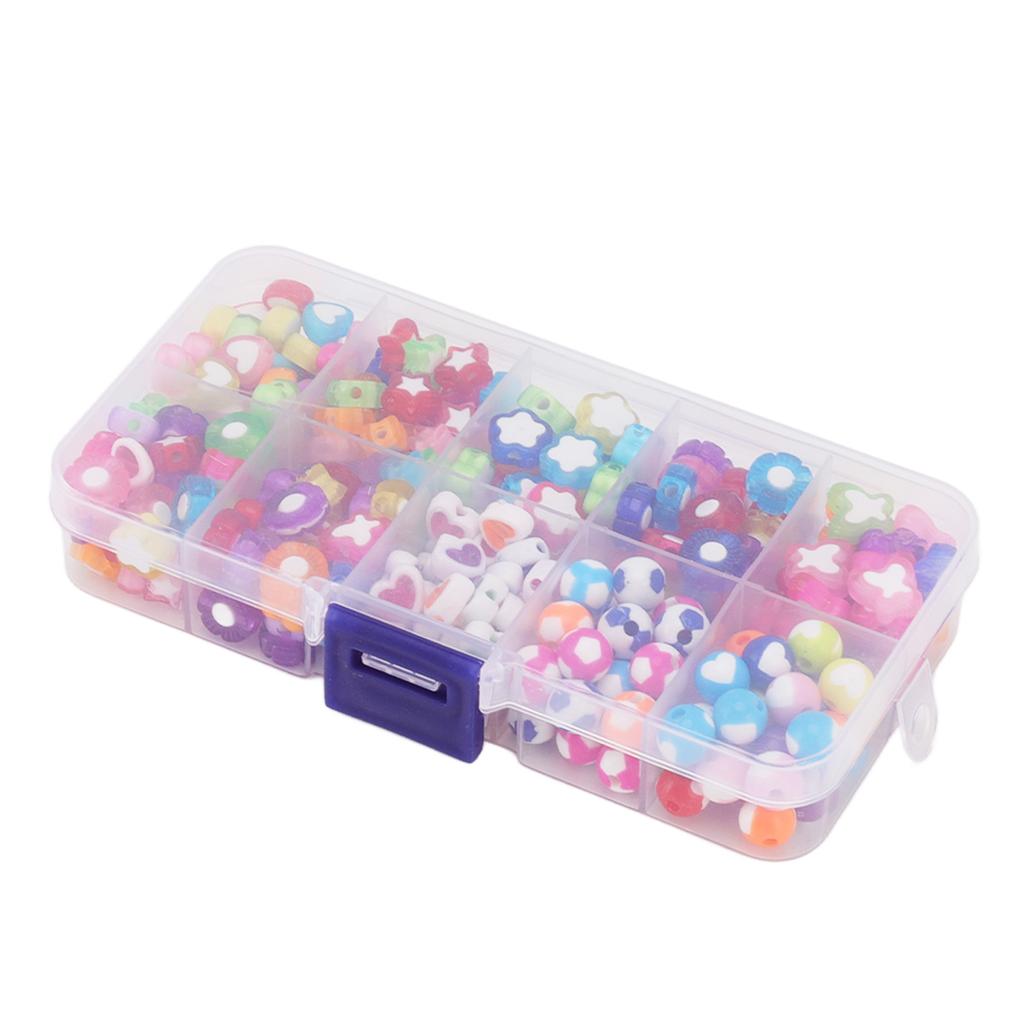 Jewelry Making Bead Portable Acrylic Cute Bracelet Necklace DIY Flower Star Heart Shaped Bead Set