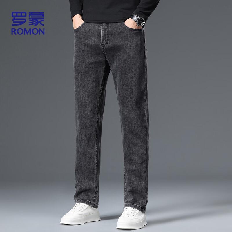 ROMON Men's Fall/Winter LM206 Slim-Fit Straight-Leg Business Casual Jeans