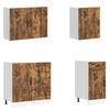 7 Piece Kitchen Cabinet Set Kalmar Smoked Oak Wood Based Panel