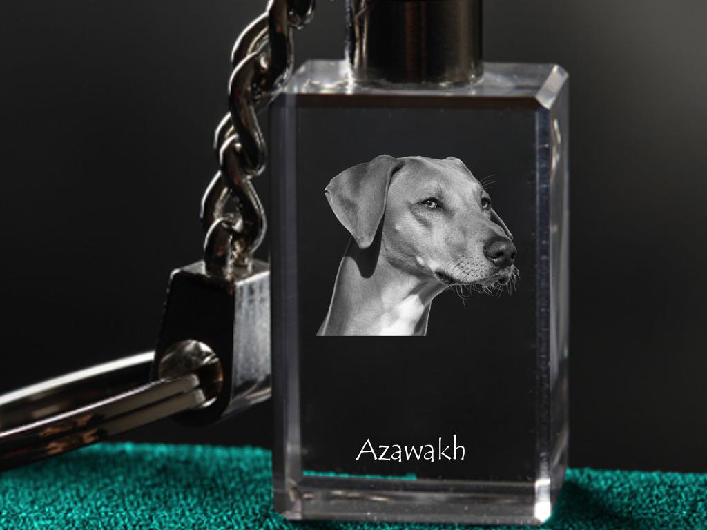 Azawakh, Tuareg Sloughi - Crystal Key Ring with Dog Photo, Illuminated Key Ring, Unique Gift by Art-Dog Brand