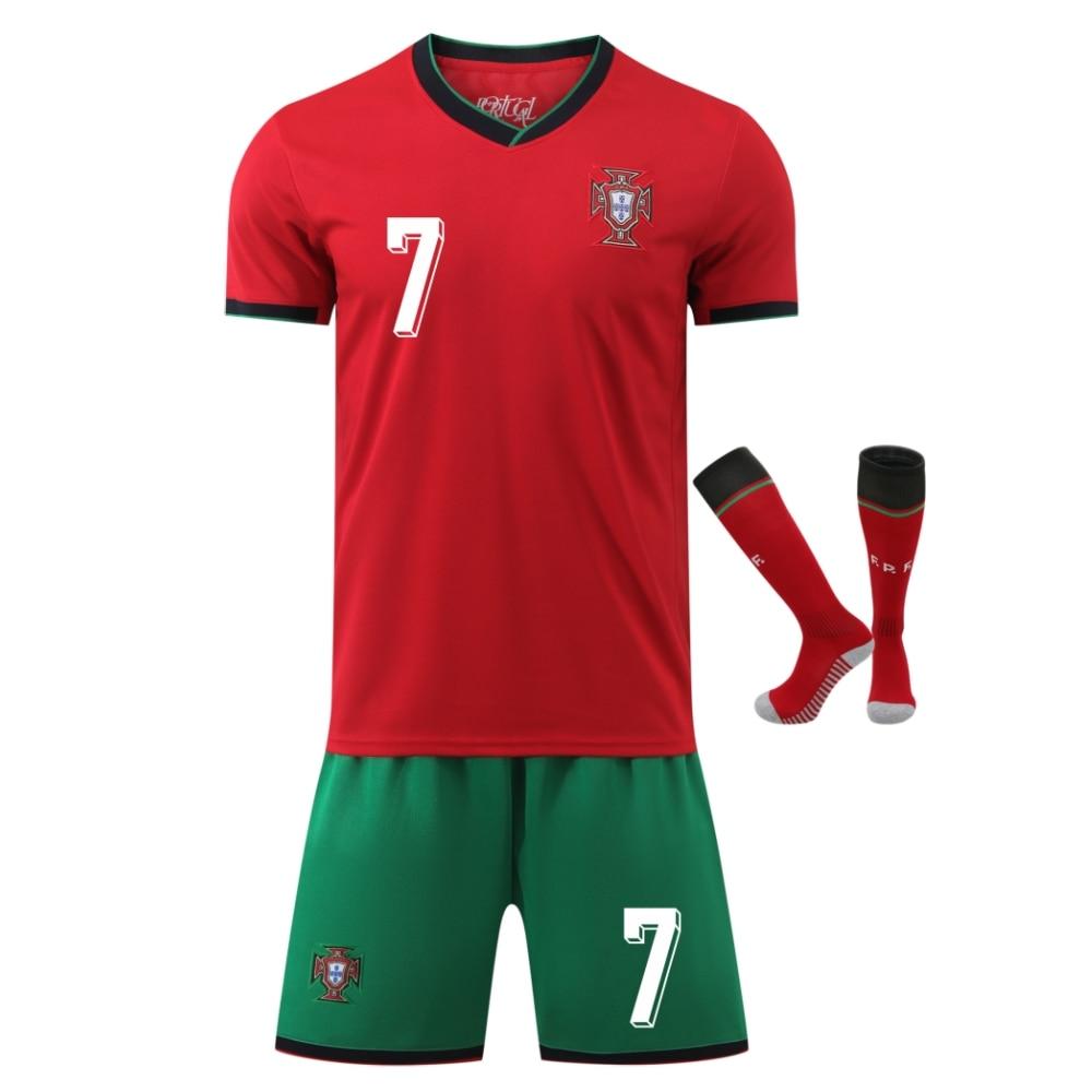 Portugal Ronaldo Kids Sportswear Soccer Jersey Red