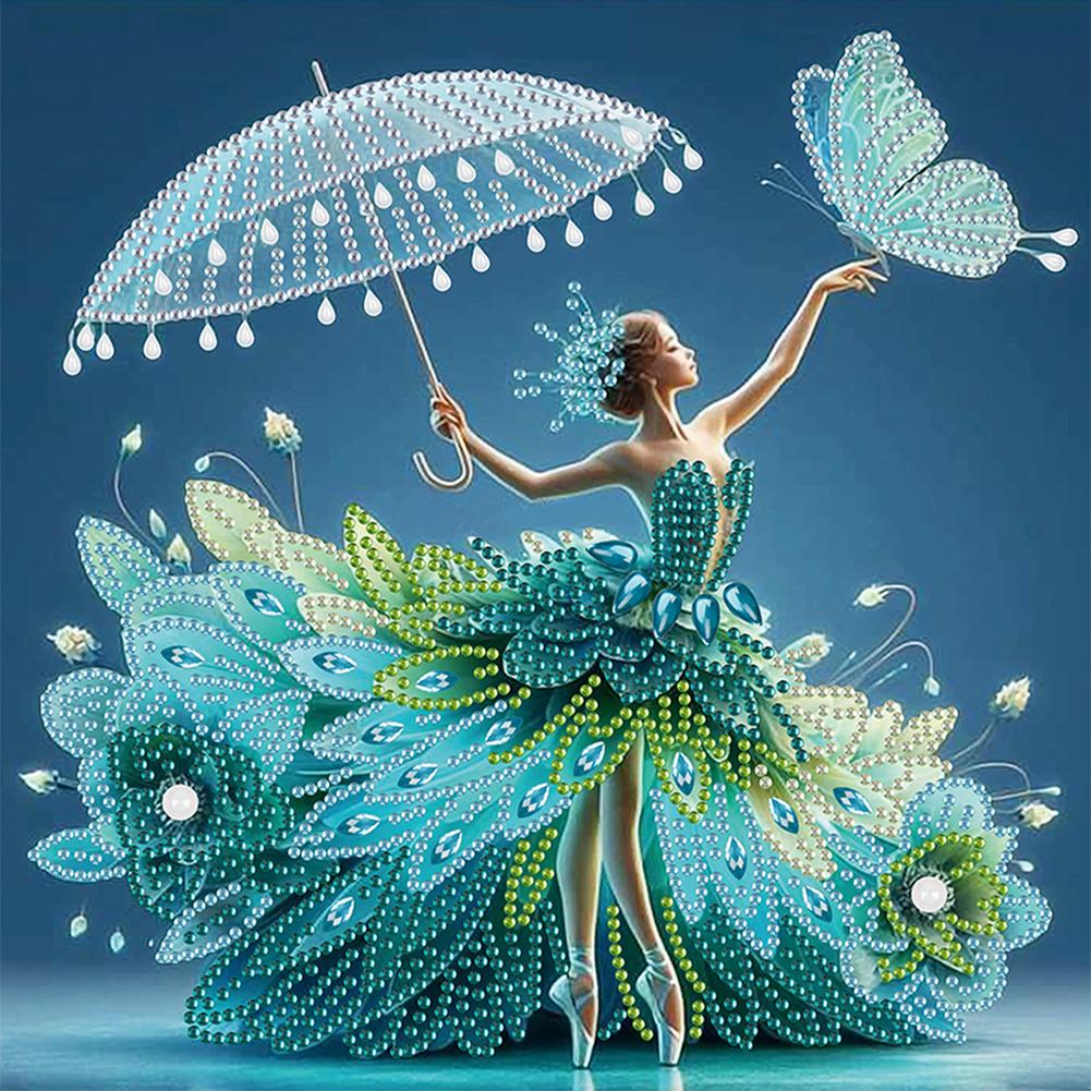 5D DIY Partial Special Shaped Drill Diamond Painting Kit Arts Ornament Beauty Girl Home Decoration Xmas Birthday Gifts 30x30cm