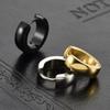 1Pair Punk Stainless Steel Round Circle Hoop Earrings For Men Women Not Fade Ear Rings Hip Hop Male Zircon