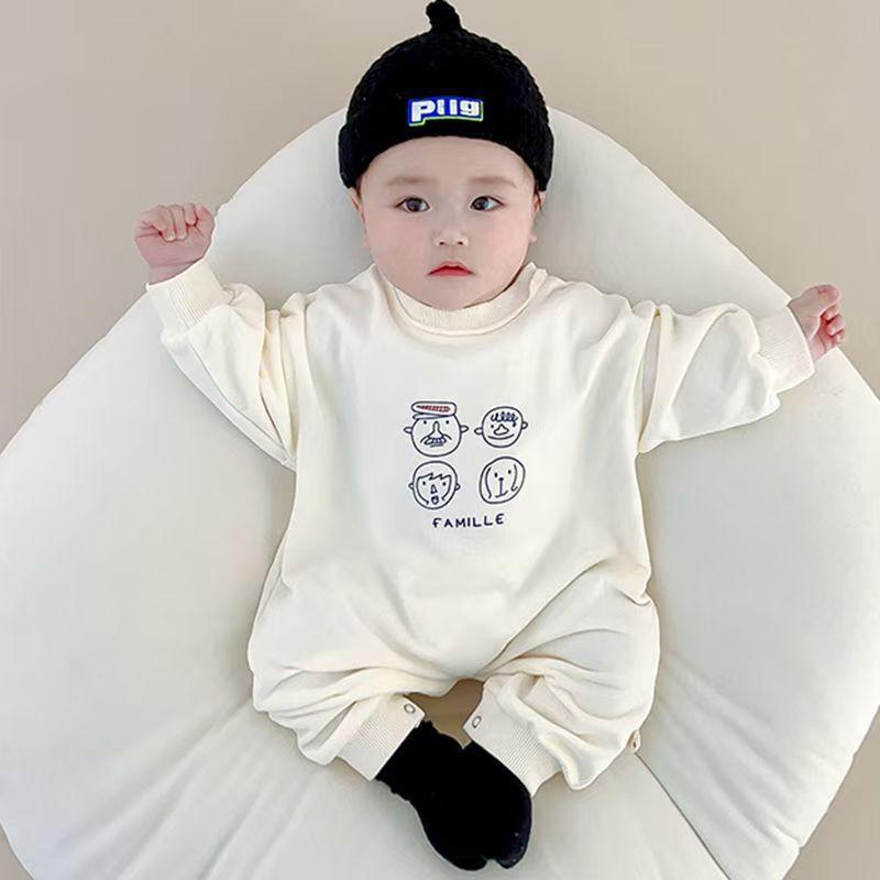 Cartoon Long Sleeve Baby Onesie: Breathable Crawling Suit for All Seasons
