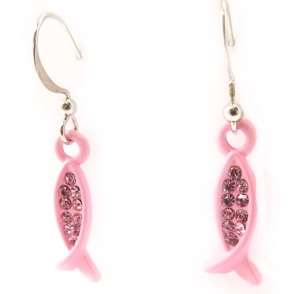 Les Trésors De Lily [C3741] - Designérské náušnice 'Ryby' Růžové