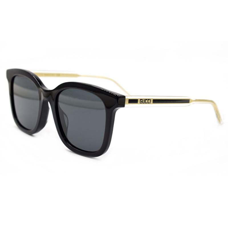 Gucci Elegant Statement Plate Frame Square Sunglasses Men's Black