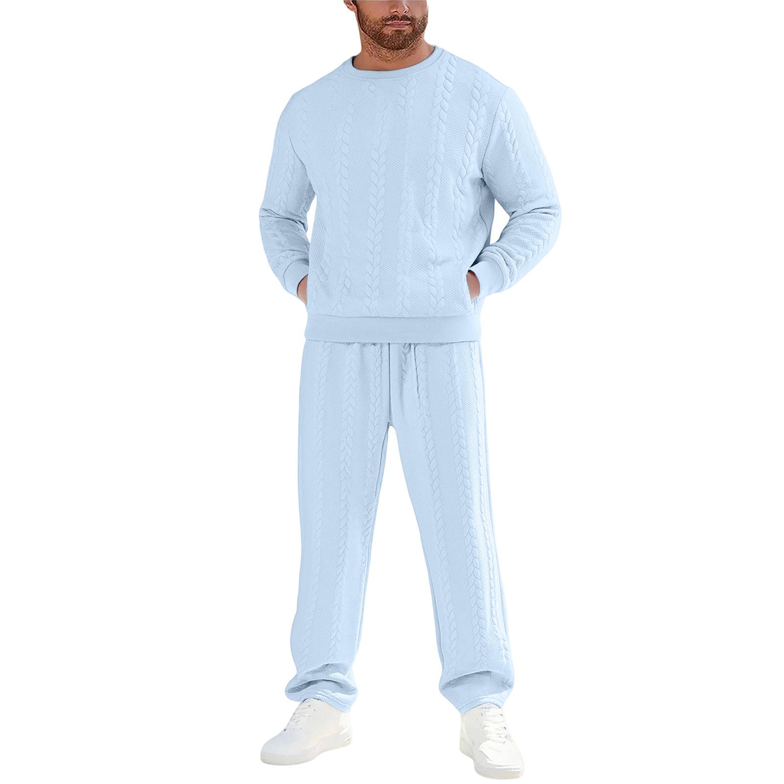 

Мужской Спортивный Деловой Повседневный Маленький Квадратный Брюки Пряжка Худи Комплект XL светло-синий