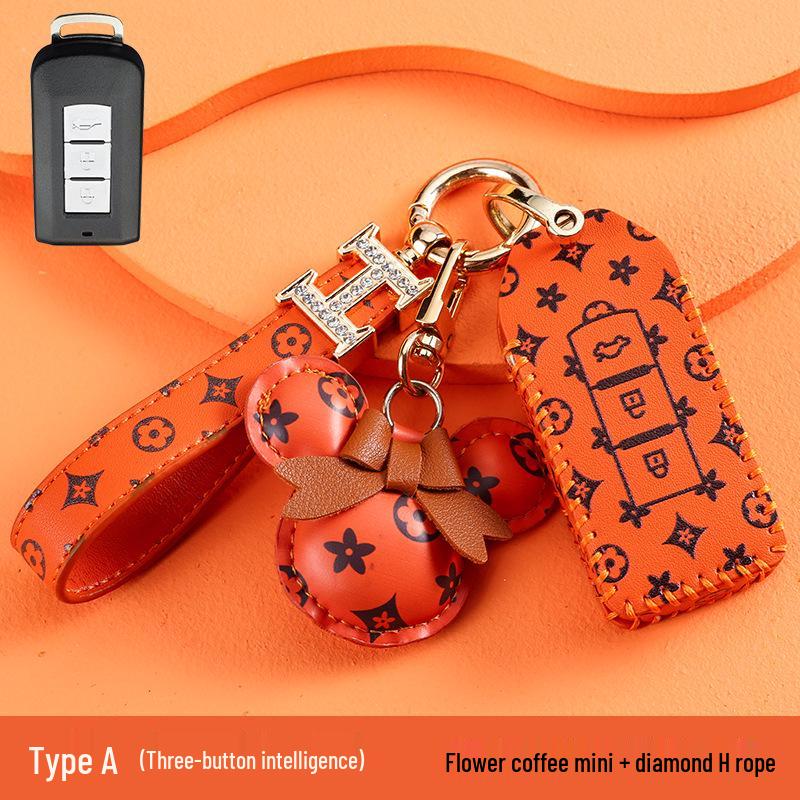 High-End Key Case for Mitsubishi Outlander, ASX, Eclipse Cross, and Pajero Sport.