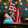Geyee 108 Pcs Patriotic Star Cutouts 4th of July Independence Day Accents for DIY Bulletin Board Red White and Blue Star Cutouts for Kids Patriotic
