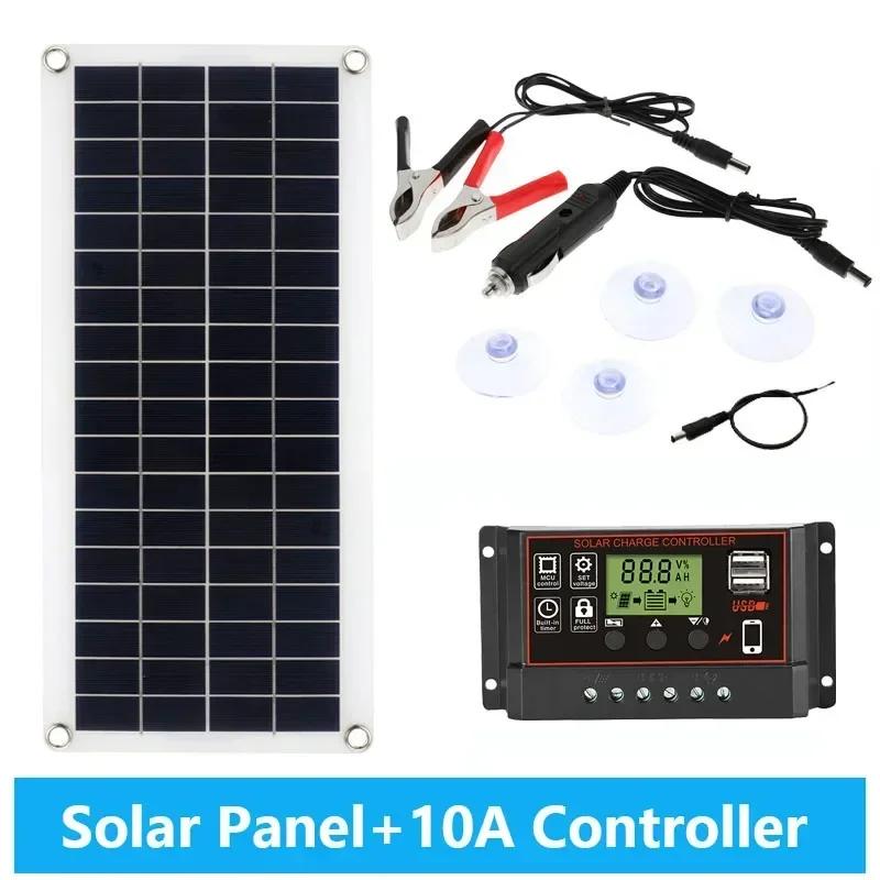 20W-1000W Solar Panel 12V Solar Cell 100A Controller Solar Panel for Phone RV Car MP3 PAD Charger Outdoor Battery Supply Camping