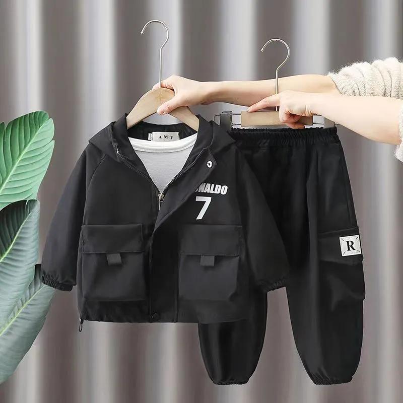 Boys' Spring and Autumn Suits Handsome Baby Jackets Children's Tooling Two-piece Suits