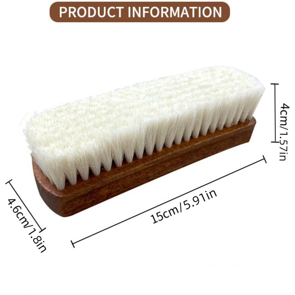 Weiche Woll-Schuhreinigungsbürste, Lederpflege, Multifunktionale Schuhputzbürste, Stiefelreiniger, Holzgriff