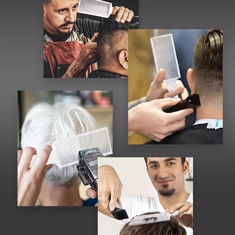 1pc Professional Heat-Resistant Fade Comb for Men - Flat-Top Haircutting Comb with Ergonomic Handle, Durable Plastic Design for Dry Hair Styling