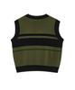 Oioi Collection Striped Knit Vest_Khaki