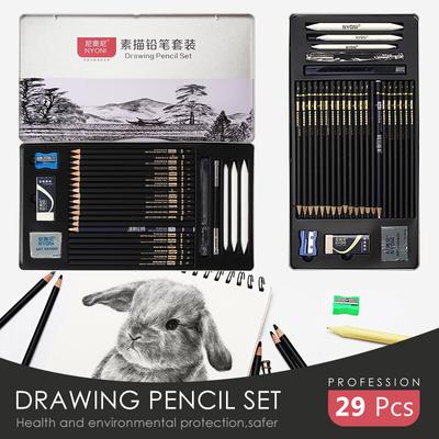 Set di matite da disegno da 29 pezzi, kit di disegno a carboncino professionale, set di matite in legno per pittori, studenti, scuole, forniture artistiche