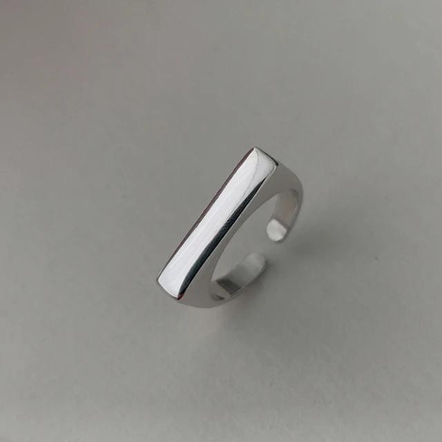 925 Sterling Rings for Women Fashion Geometric Handmade Irregular Strip Ring Party Christmas Gift