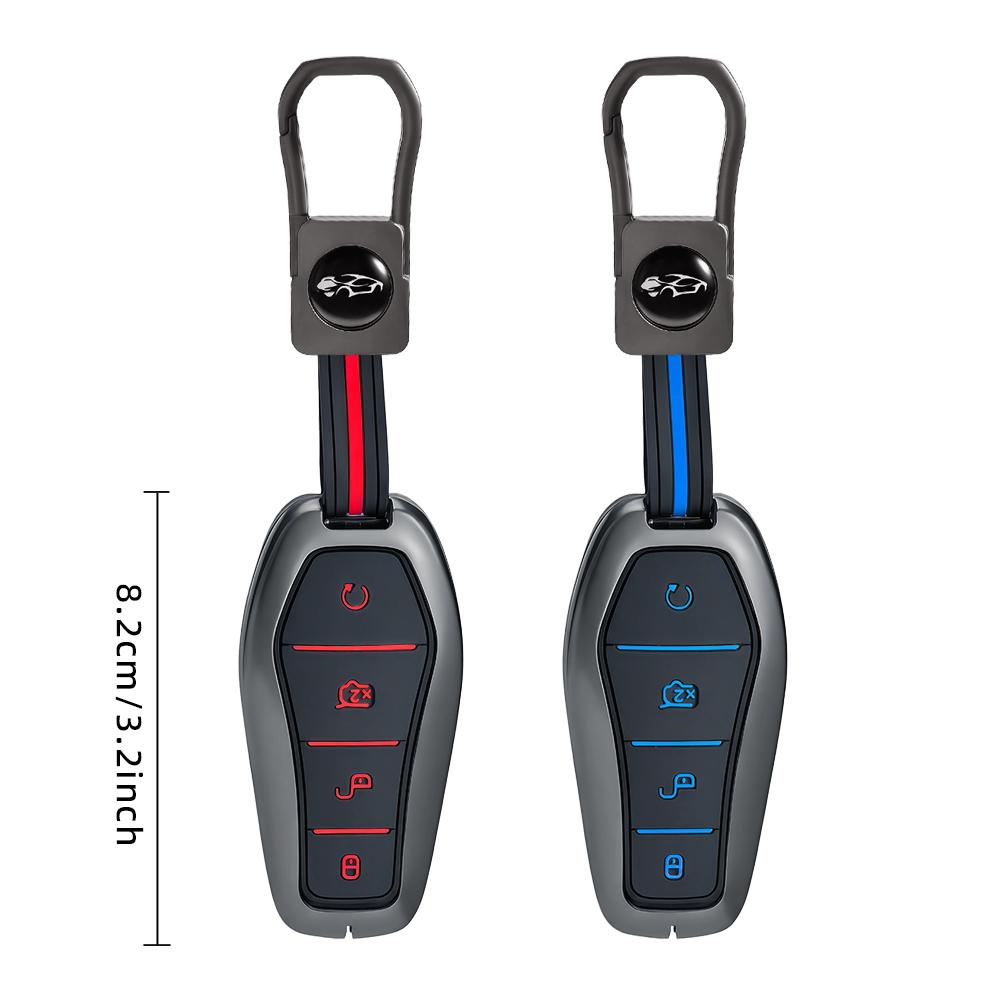 Zinc Alloy Car Key Case Cover Holder Protector Shell For Byd Qin Plusdmi Atto 3 Han Ev Dolphin Auto Interior Accessories