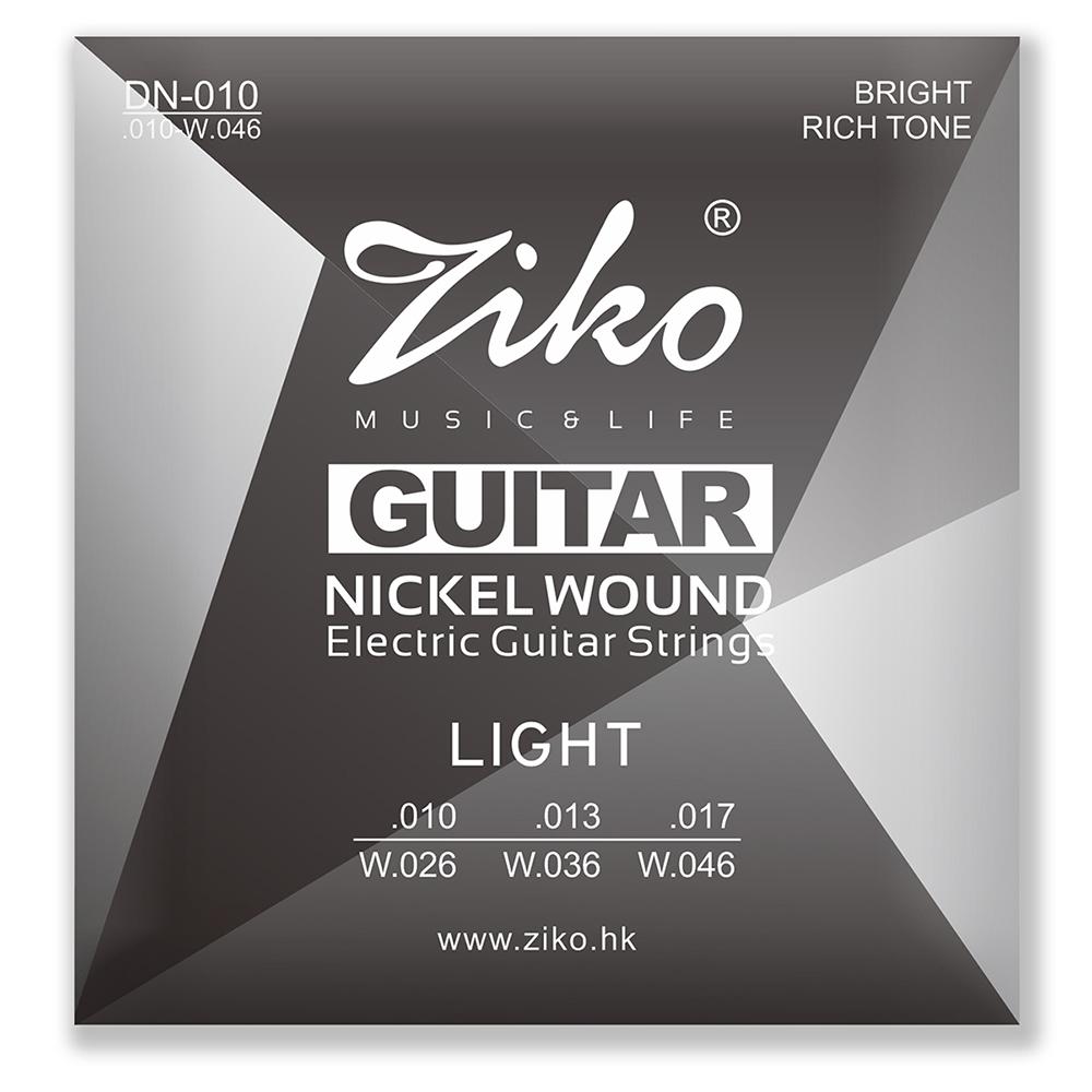 

ZIKO 6Strings Electric Guitar Strings DN-010 Premium Steel Core Nickel Wound Play Real Heavy Metal Rock Guitarra Strings Parts