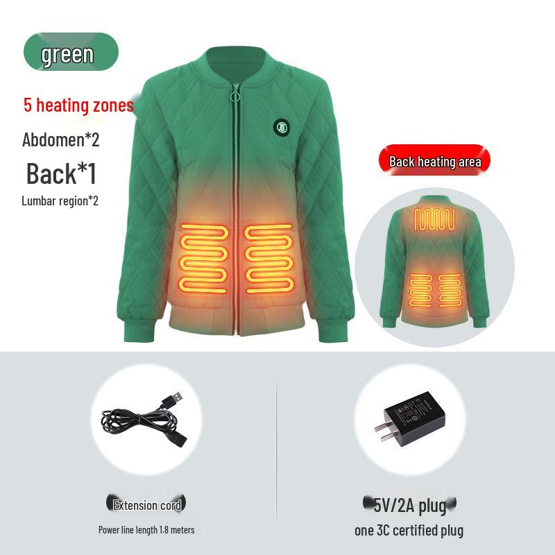 Smart Heated Cotton Jacket with Carbon Fiber for Winter Travel Protection