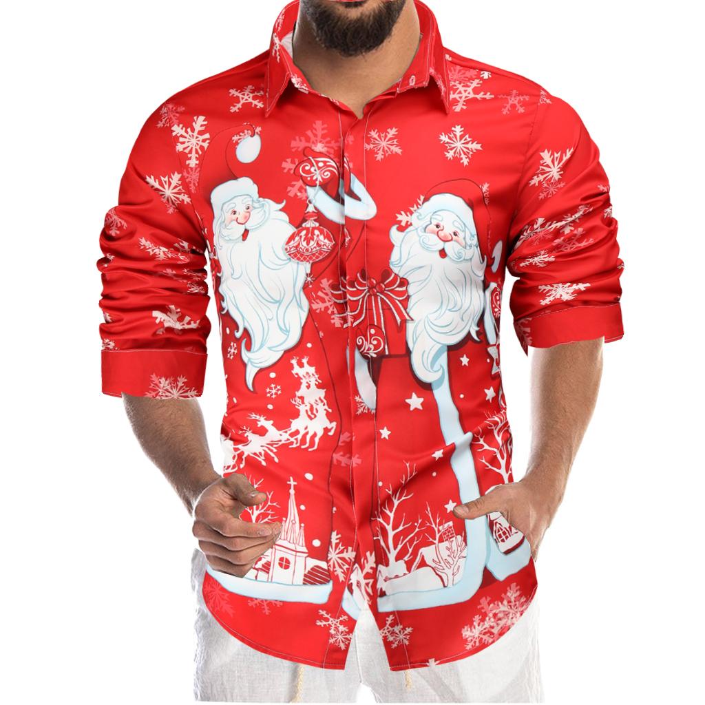 Mens 3D Christmas Santa Claus Printed 