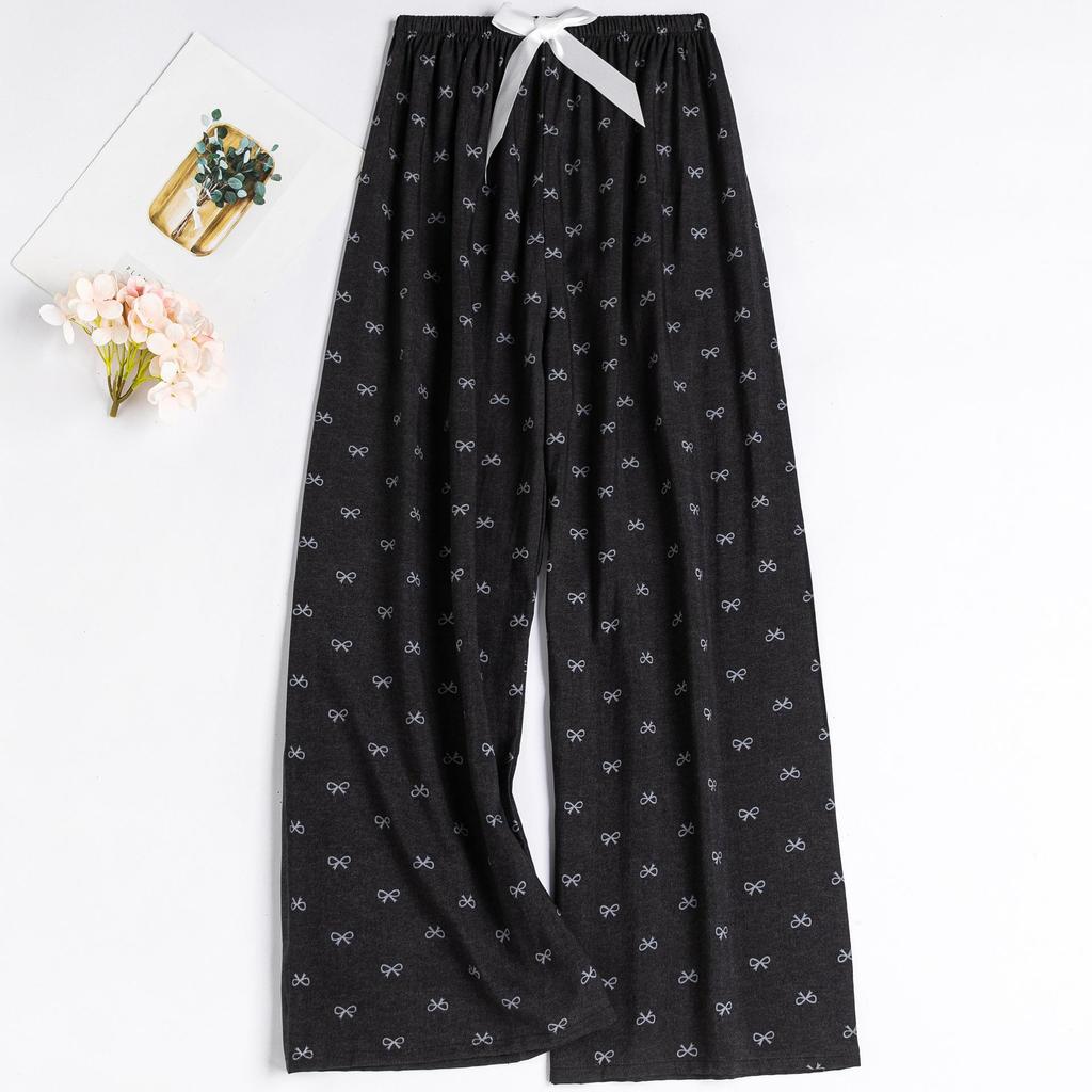 Women's Floral Cotton Silk Pajama Pants, Mosquito Repellent, Outdoor & Home Wear, Plus Size, Lightweight Summer Style.