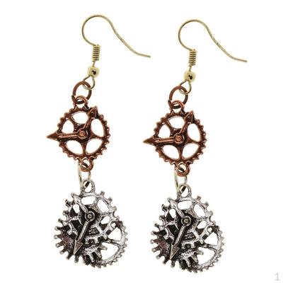 Retro Vintage Steampunk Części Zegarka Zegar Zębaty Kolczyki Biżuteria