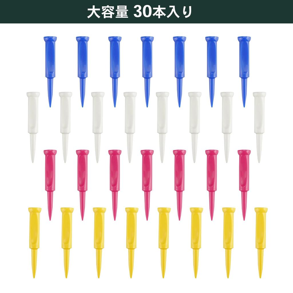 Tabata Good Tee Stepped Golf Plastic Extra 30 pieces Tees, Tees, 40mm, Long, (GV8001)