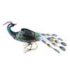 Solar Animal Statue Light Short Peacock Look Back Style LED Water Proof Solar Powered Metal Animal Figurine for Patio
