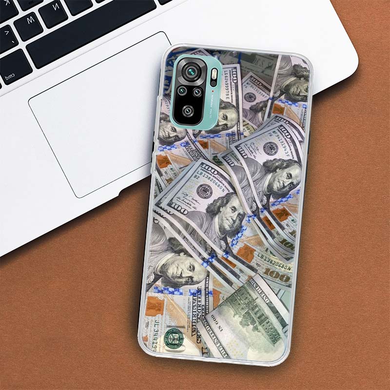 Banknote Dollar Cash Money Phone Case For Xiaomi Redmi Note 14 13 12 12S 11 Pro Plus 11S 10 10S 11T 11E Soft Transparent Shell C
