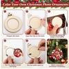 6Pcs DIY Christmas Tree Decorations Wooden Xmas Hanging Pendant Christmas Picture Frame Ornaments