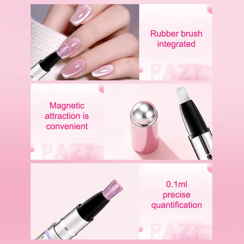6 In 1 Cat Eye Magnetic Pen For Nails All-In-One Nail Polish Gel For Gel Polish Lazy Manicure Construction Magnetic Beads Pen
